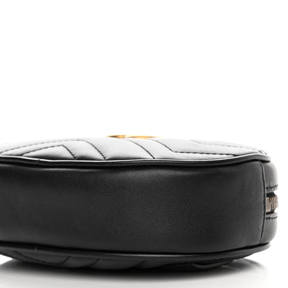 Gucci Calfskin Matelasse GG Marmont Belt Bag 85 34 Black 10 of 10