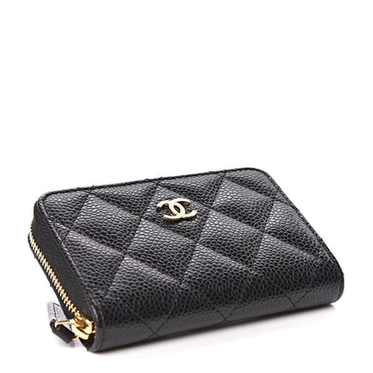 Chanel Caviar Quilted Zip Coin Purse Black 4 of 8