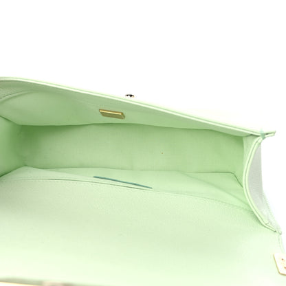 Chanel Caviar Chevron Quilted Medium Boy Flap Light Green 5 of 9