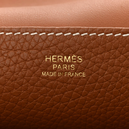 Hermes Taurillon Clemence Halzan 31 Gold 6 of 11