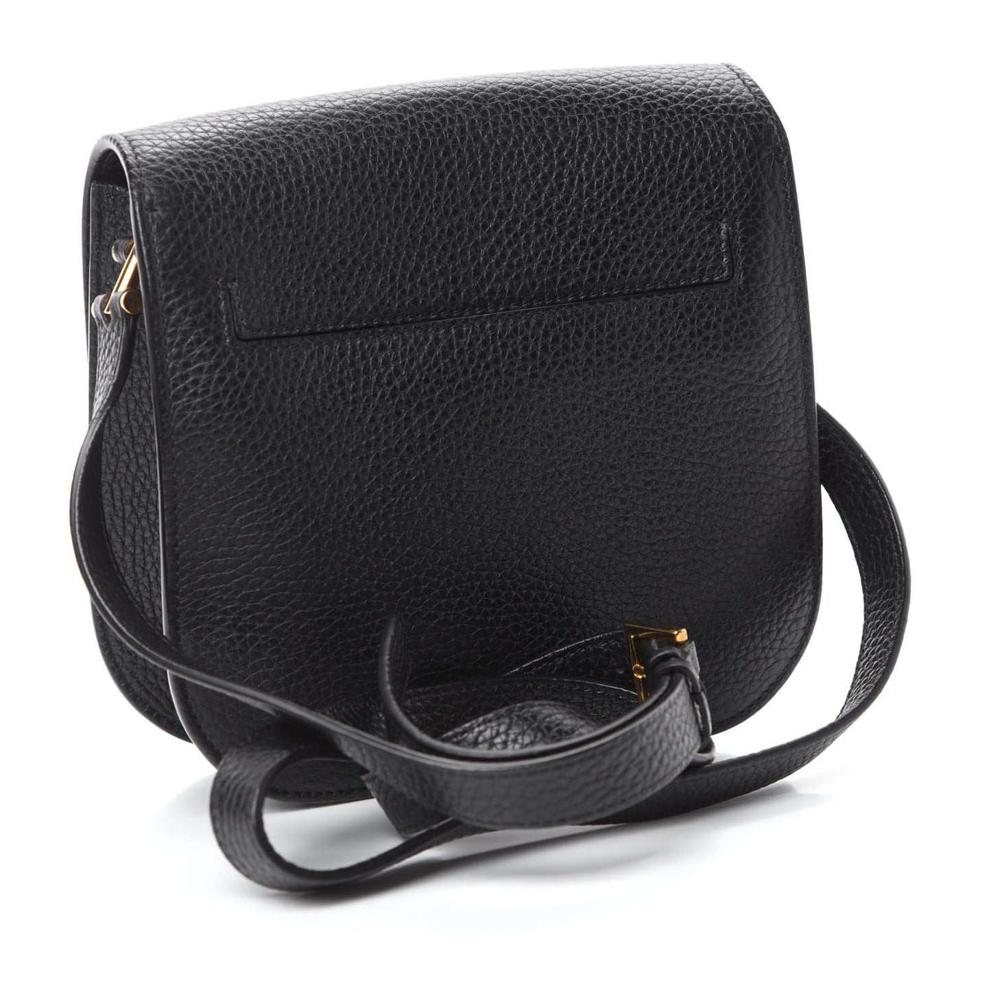Calfskin Small T Clasp Tara Crossbody Bag Black