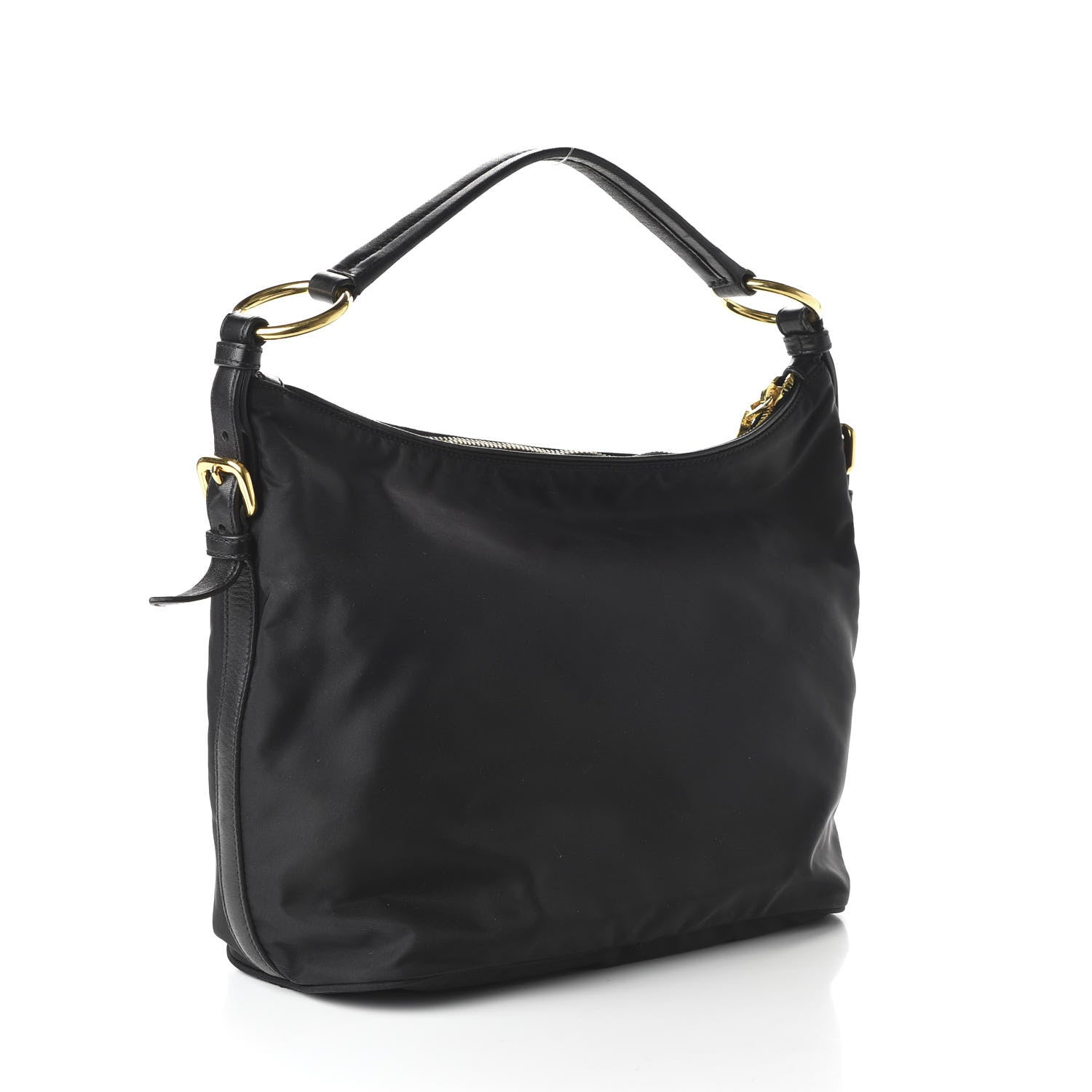 Prada Tessuto Nylon Nappa Hobo Black 3 of 9