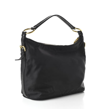 Prada Tessuto Nylon Nappa Hobo Black 3 of 9