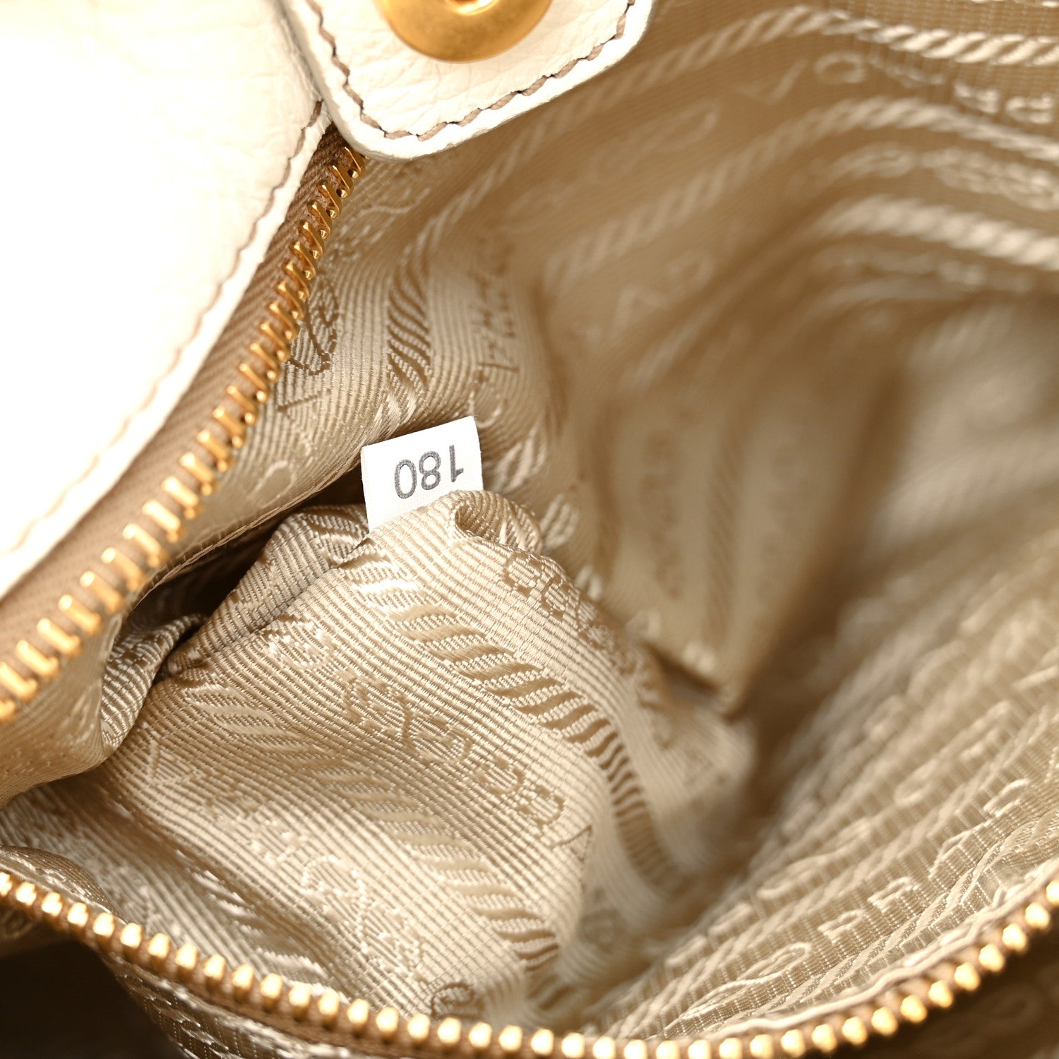 Prada Cervo Pleats Small Shoulder Bag Talco 7 of 15