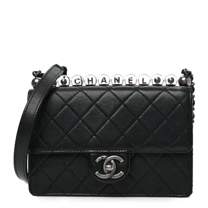 Chanel Goatskin Quilted Logo Small Chic Flap Black 1 of 7