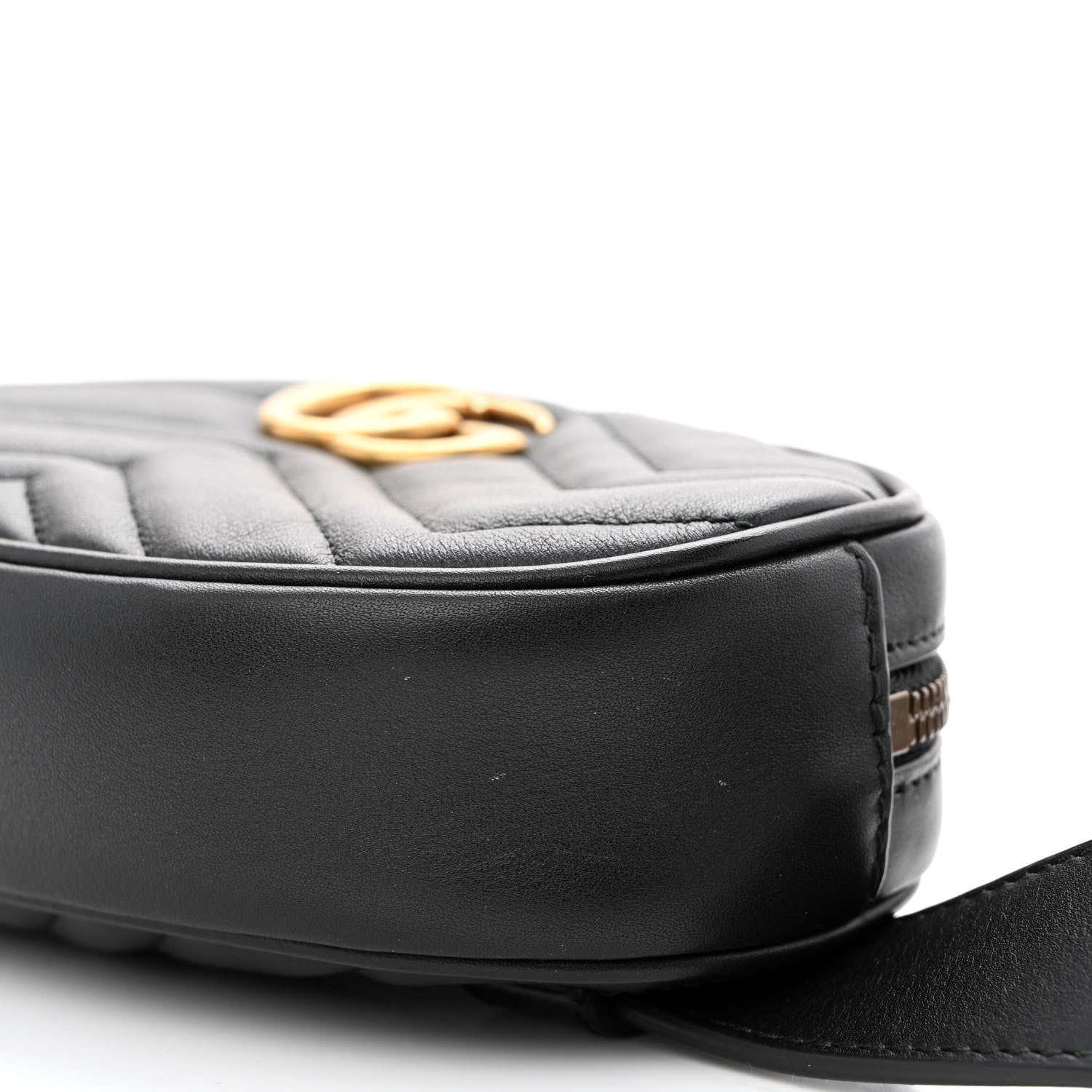 Gucci Calfskin Matelasse GG Marmont Belt Bag 65 26 Black 10 of 11