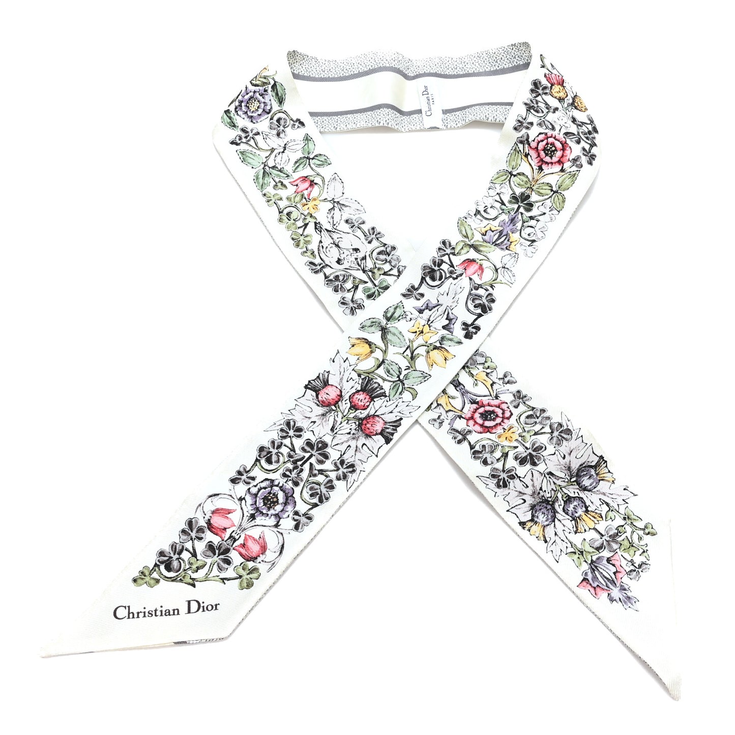 Silk Toile De Jouy Mitzah Scarf Grey