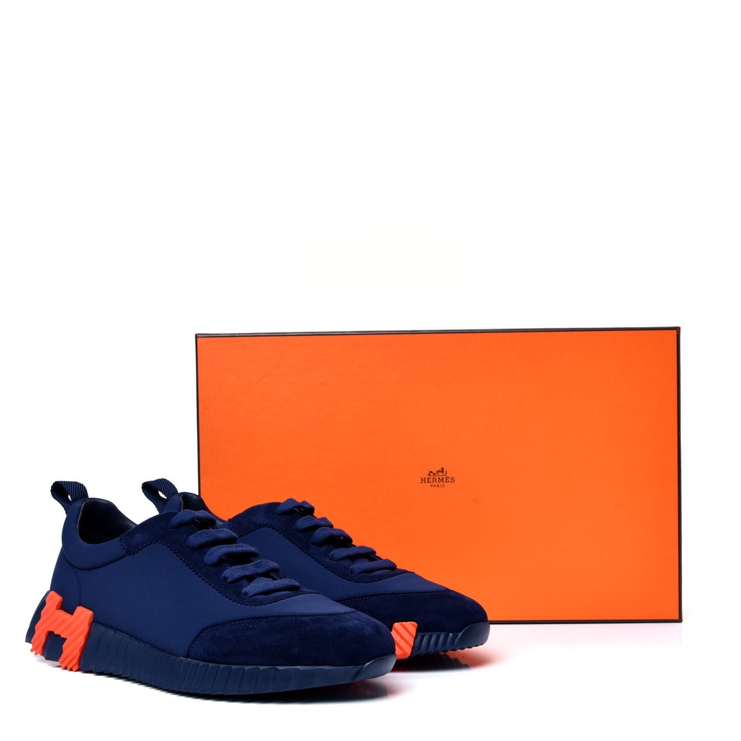 Technical Jersey Suede Goatskin Bouncing Sneakers 38.5 Marine