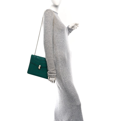 Bulgari Calfskin Serpenti Forever Snake Strap Crossbody Bag Emerald Green 2 of 11