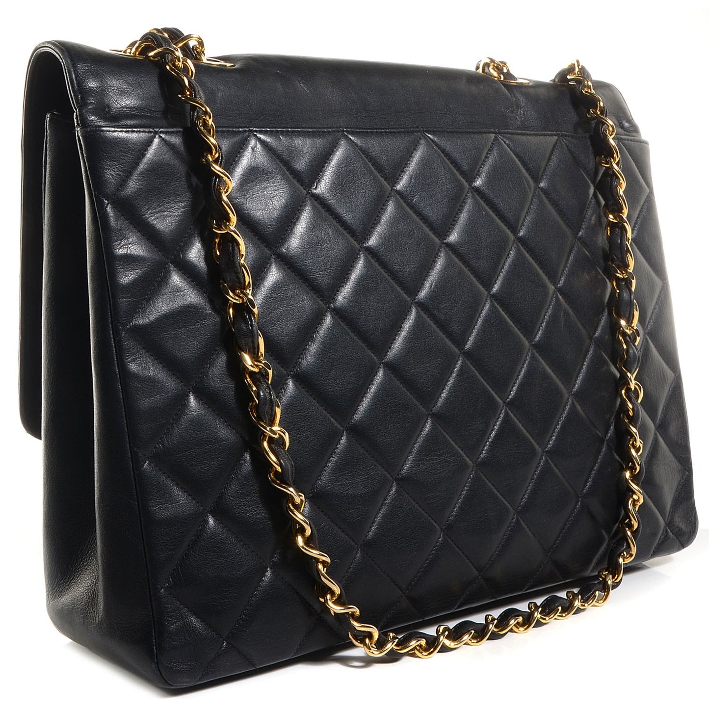 Lambskin Quilted XL Jumbo CC Flap Black
