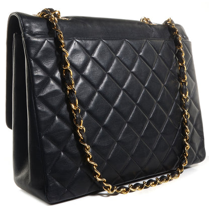 Chanel Lambskin Quilted XL Jumbo CC Flap Black 3 of 9