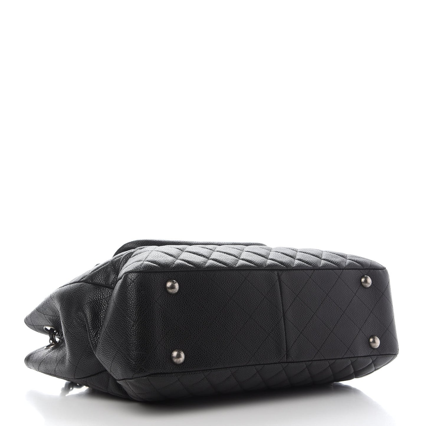 Caviar Quilted Flap Tote Black