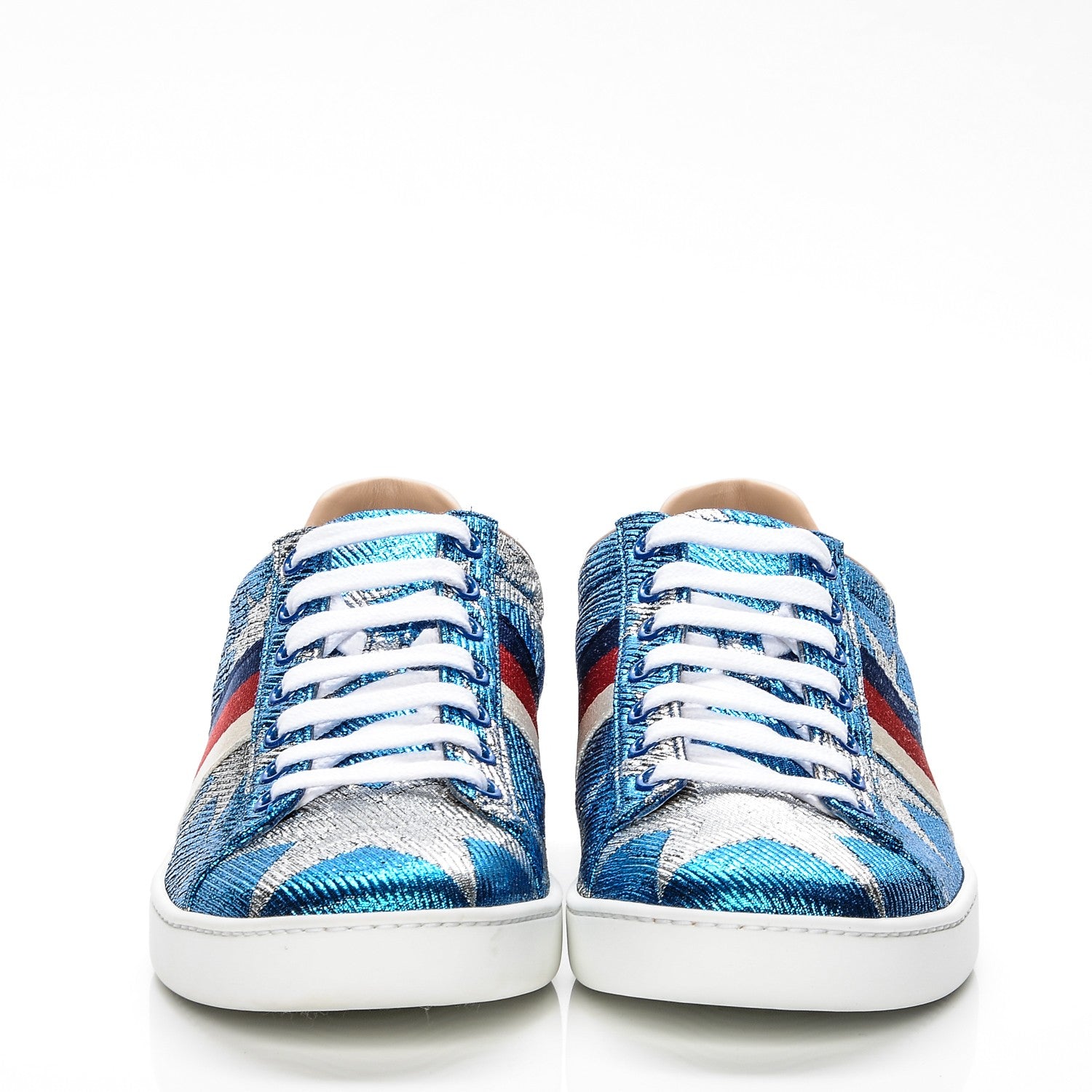 Gucci Lurex Starry Sky Sylvie Web New Ace Sneakers 38 Bluette Silver 2 of 7