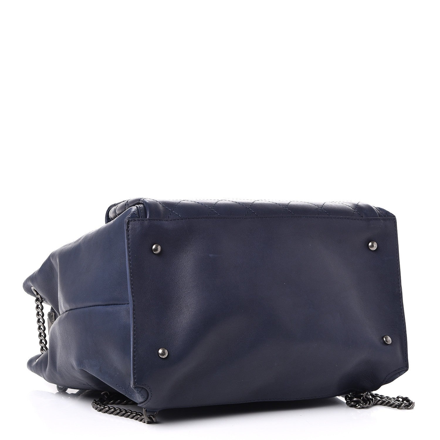 Chanel Calfskin Stitched Large Urban Luxury Drawstring Backpack Navy Blue 4 of 11