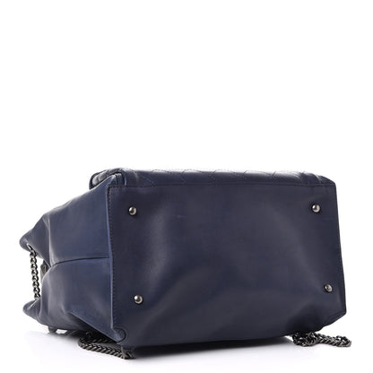 Chanel Calfskin Stitched Large Urban Luxury Drawstring Backpack Navy Blue 4 of 11