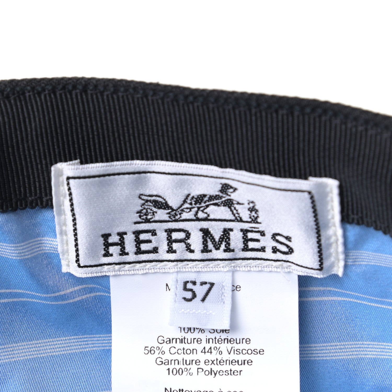 Hermes Linen Davis Ancre Cap 57 Black 7 of 7