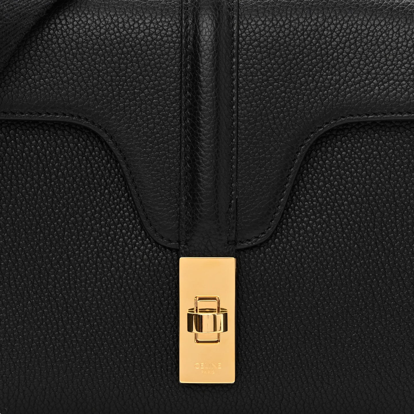 Grained Calfskin Teen Soft 16 Shoulder Bag Black