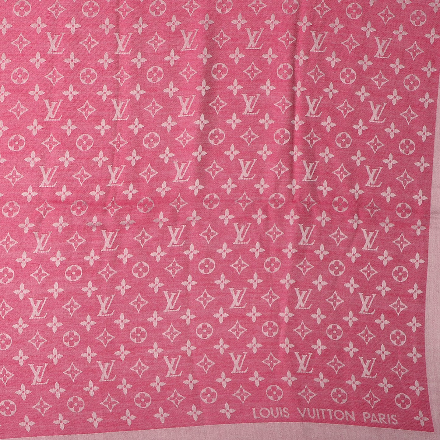 Silk Wool Monogram Denim Shawl Pivoine