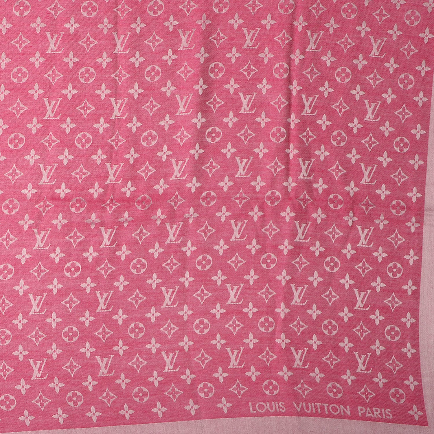 Louis Vuitton Silk Wool Monogram Denim Shawl Pivoine 1 of 6