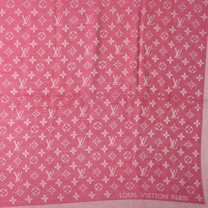 Louis Vuitton Silk Wool Monogram Denim Shawl Pivoine 1 of 6