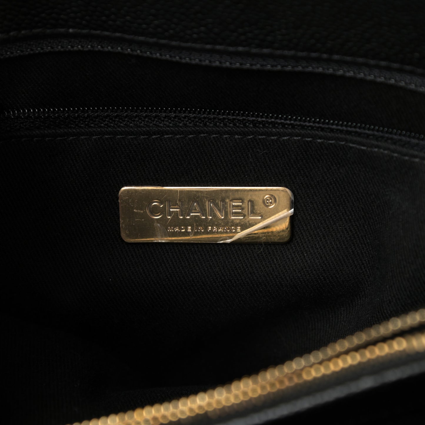 Grained Calfskin Stitched Flap Black