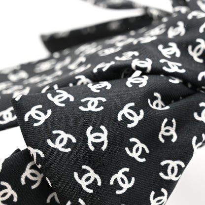Chanel Silk Bow CC Headband Black Ecru 6 of 6