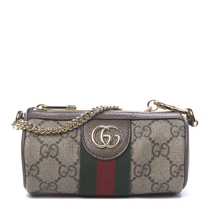 Gucci GG Supreme Monogram Web Ophidia Barrel Coin Purse Beige New Acero 1 of 7
