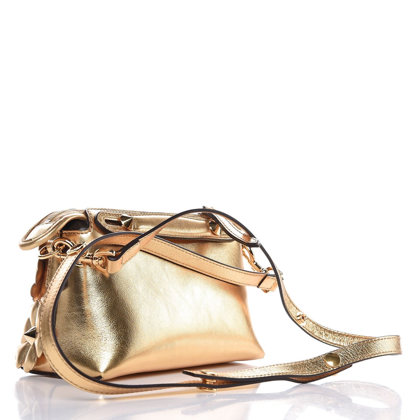 Vitello Catalan Mirror Flowerland Mini By The Way Boston Bag Gold