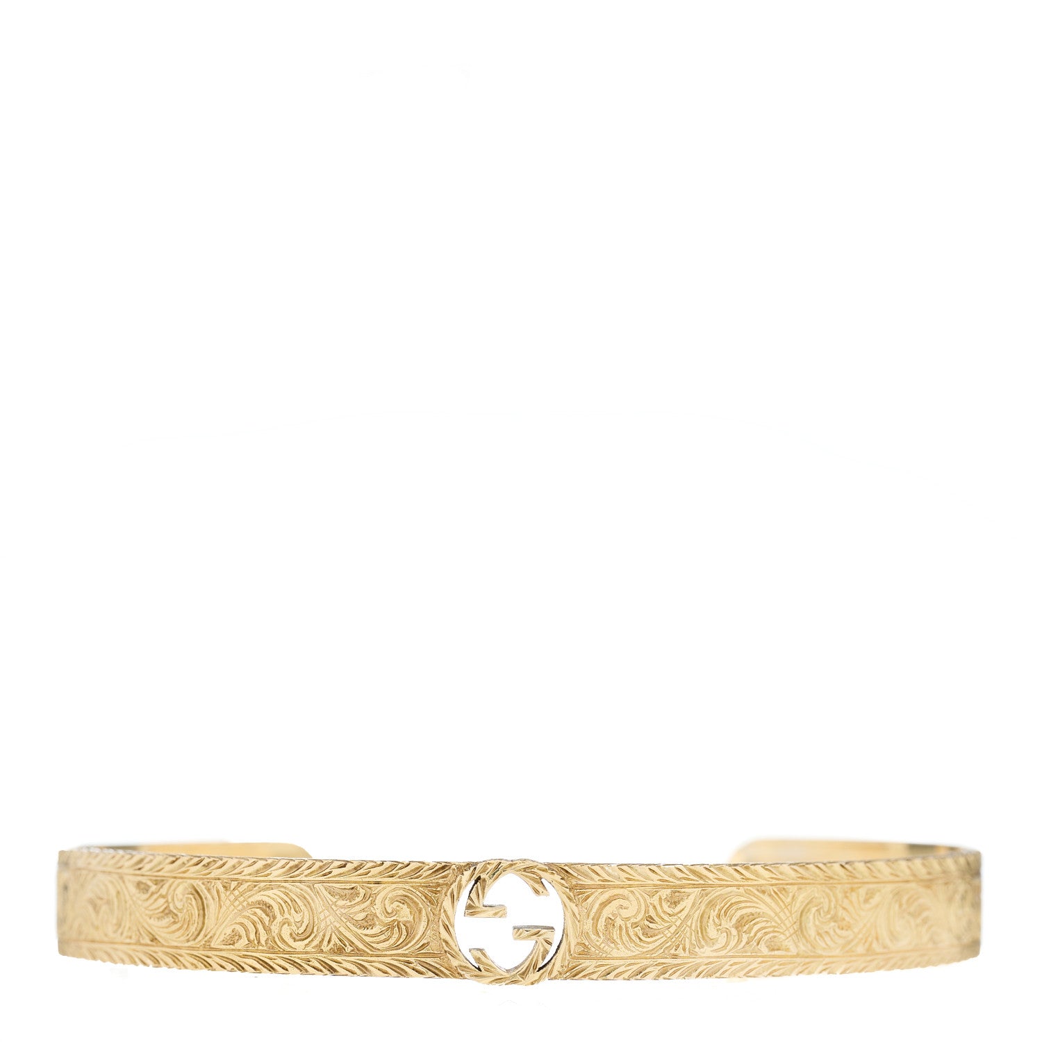 Gucci 18K Yellow Gold Interlocking G Cuff Bracelet 1 of 5