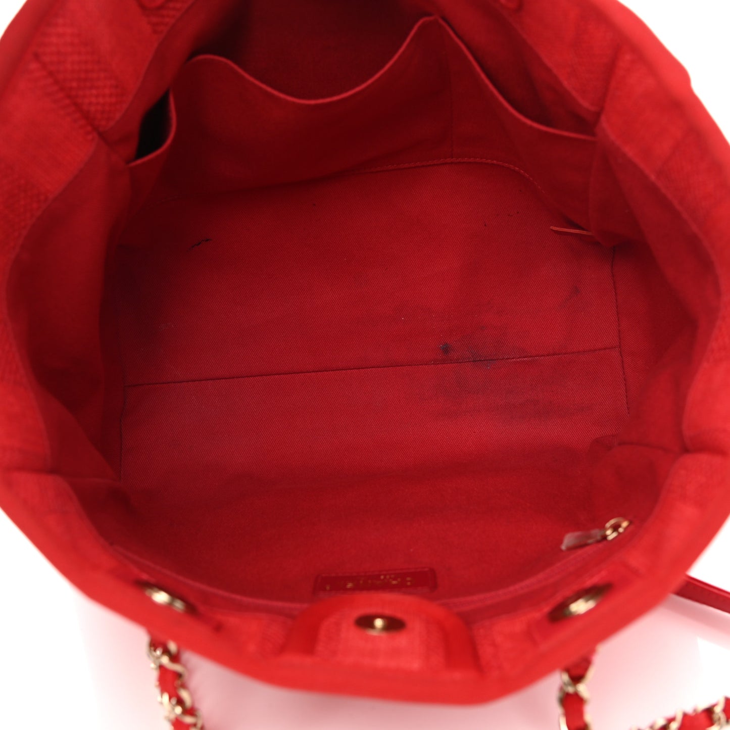 Mixed Fibers Striped Small Deauville Tote Red