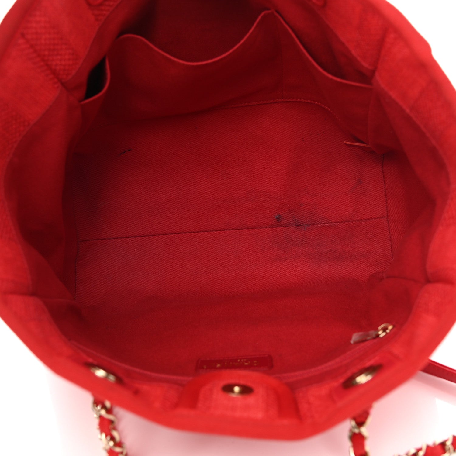 Chanel Mixed Fibers Striped Small Deauville Tote Red 5 of 13