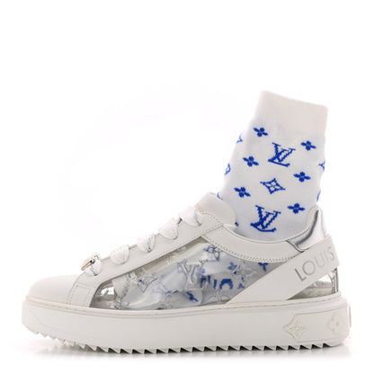 Louis Vuitton Monogram PVC Time Out Sneakers 38 Silver 1 of 10
