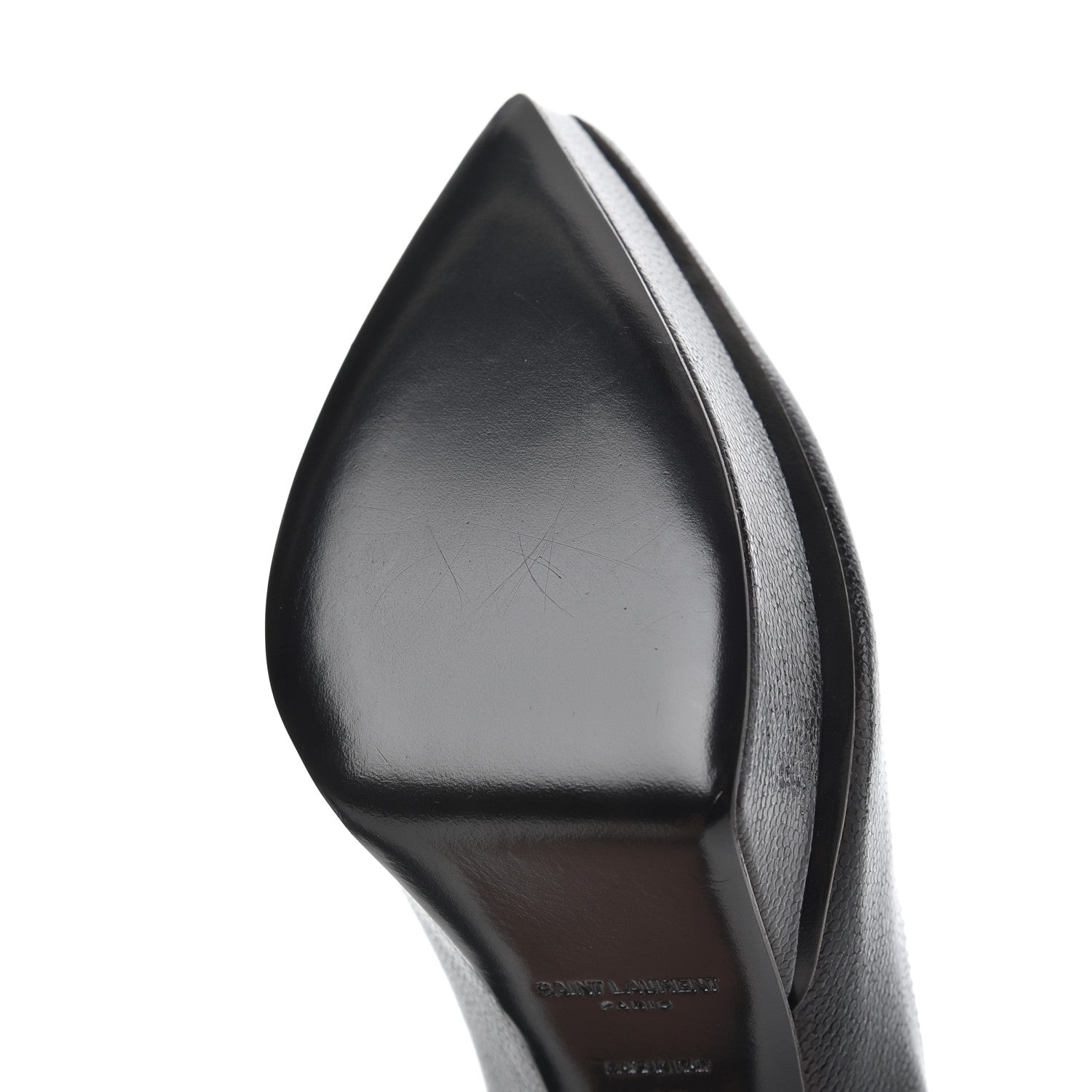 Saint Laurent Patent Grain de Poudre Janis 80 Escarpin Pumps 37 Black 11 of 14