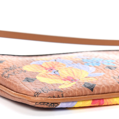 MCM Visetos Anya Essential Flower Print Shopper Tote Pouch Cognac 6 of 7
