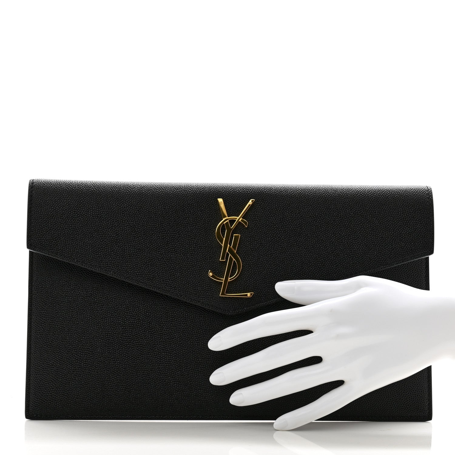 Saint Laurent Grain De Poudre Uptown Pouch Black 2 of 8