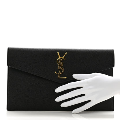 Saint Laurent Grain De Poudre Uptown Pouch Black 2 of 8