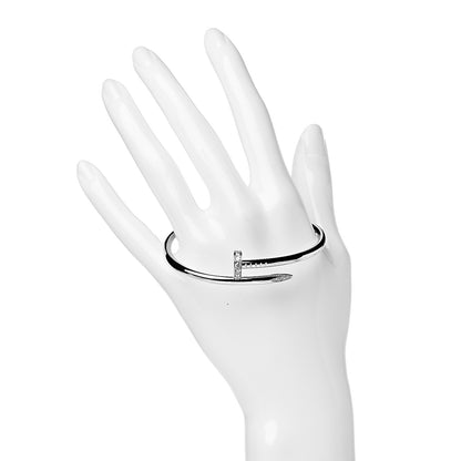 Cartier 18K White Gold Diamond Juste Un Clou Bracelet 17 2 of 4