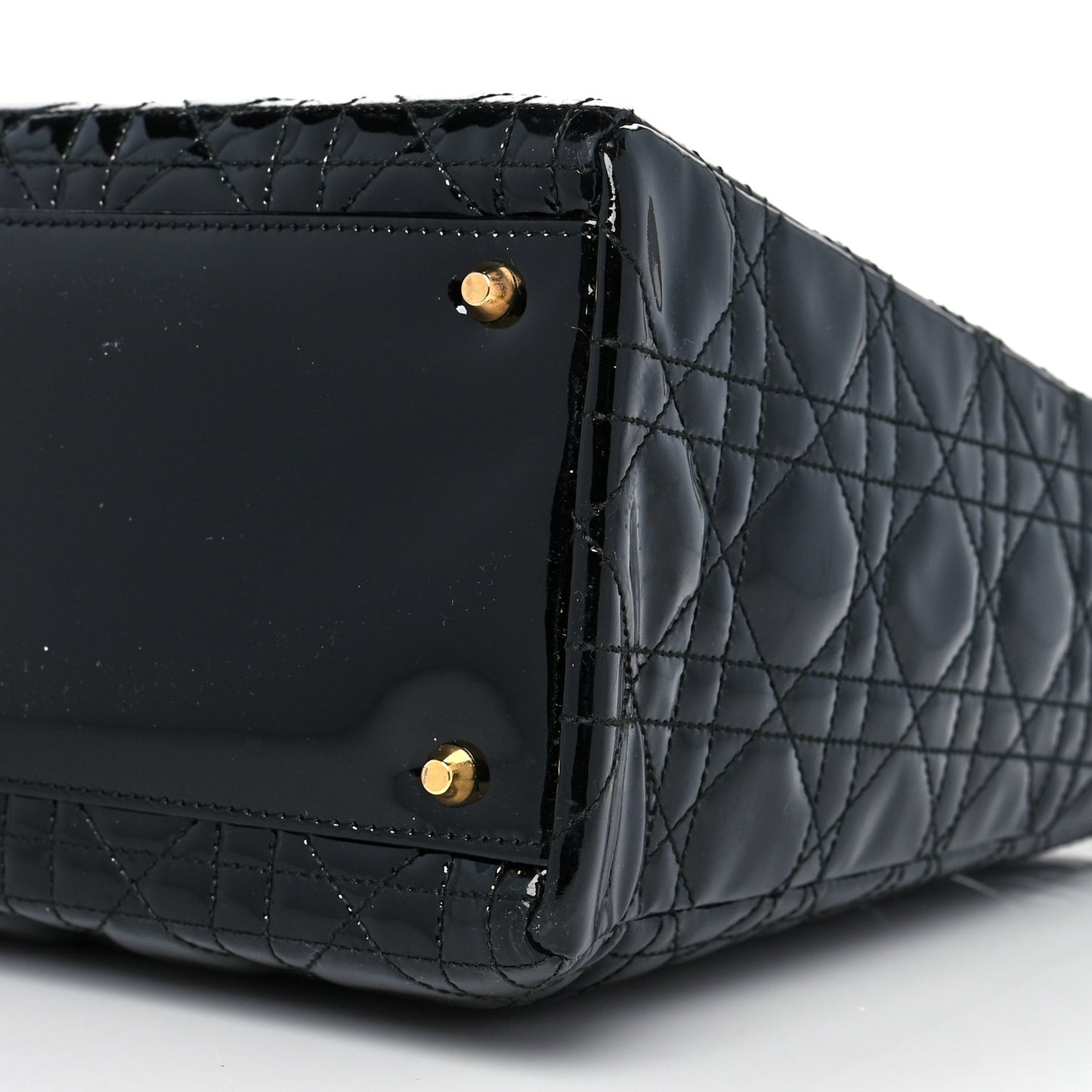 Patent Cannage Large Lady Dior Black