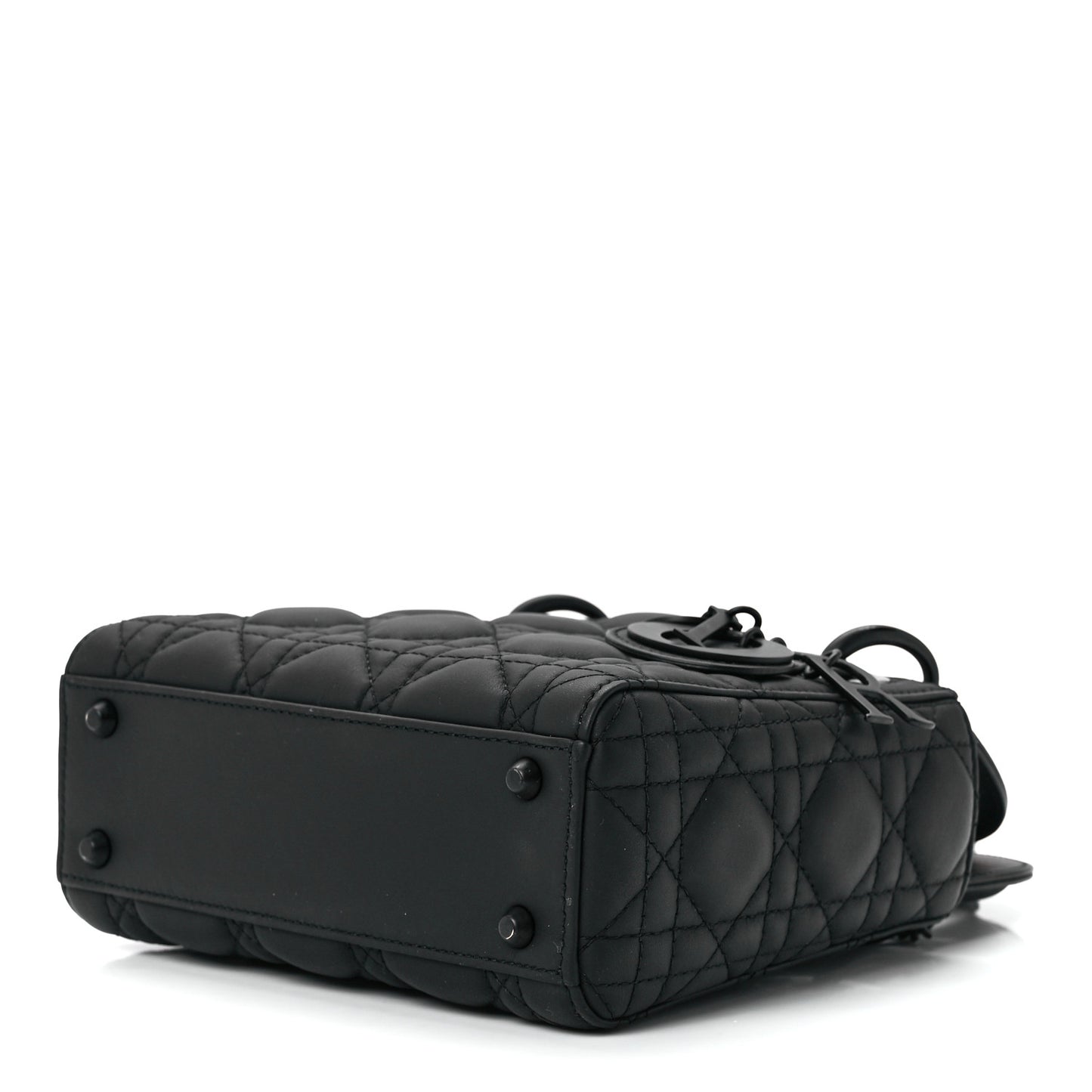 Ultra Matte Calfskin Cannage Mini Lady Dior Black