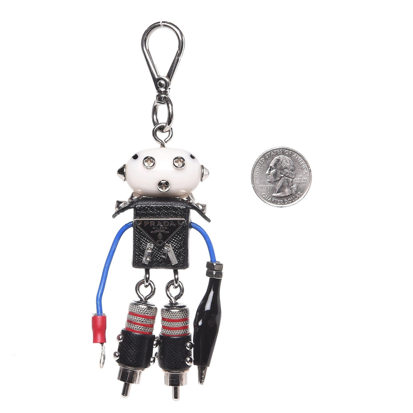 Saffiano Edward Robot Trick Keychain