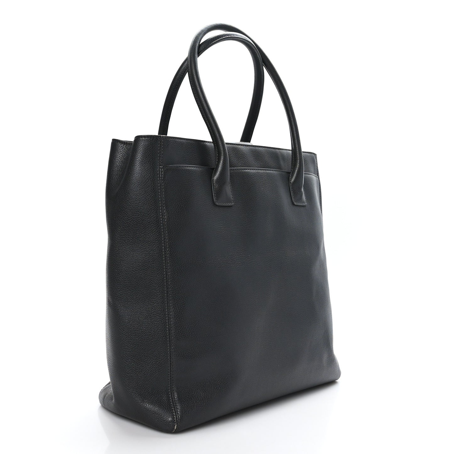 Calfskin Tall Cerf Tote Dark Grey
