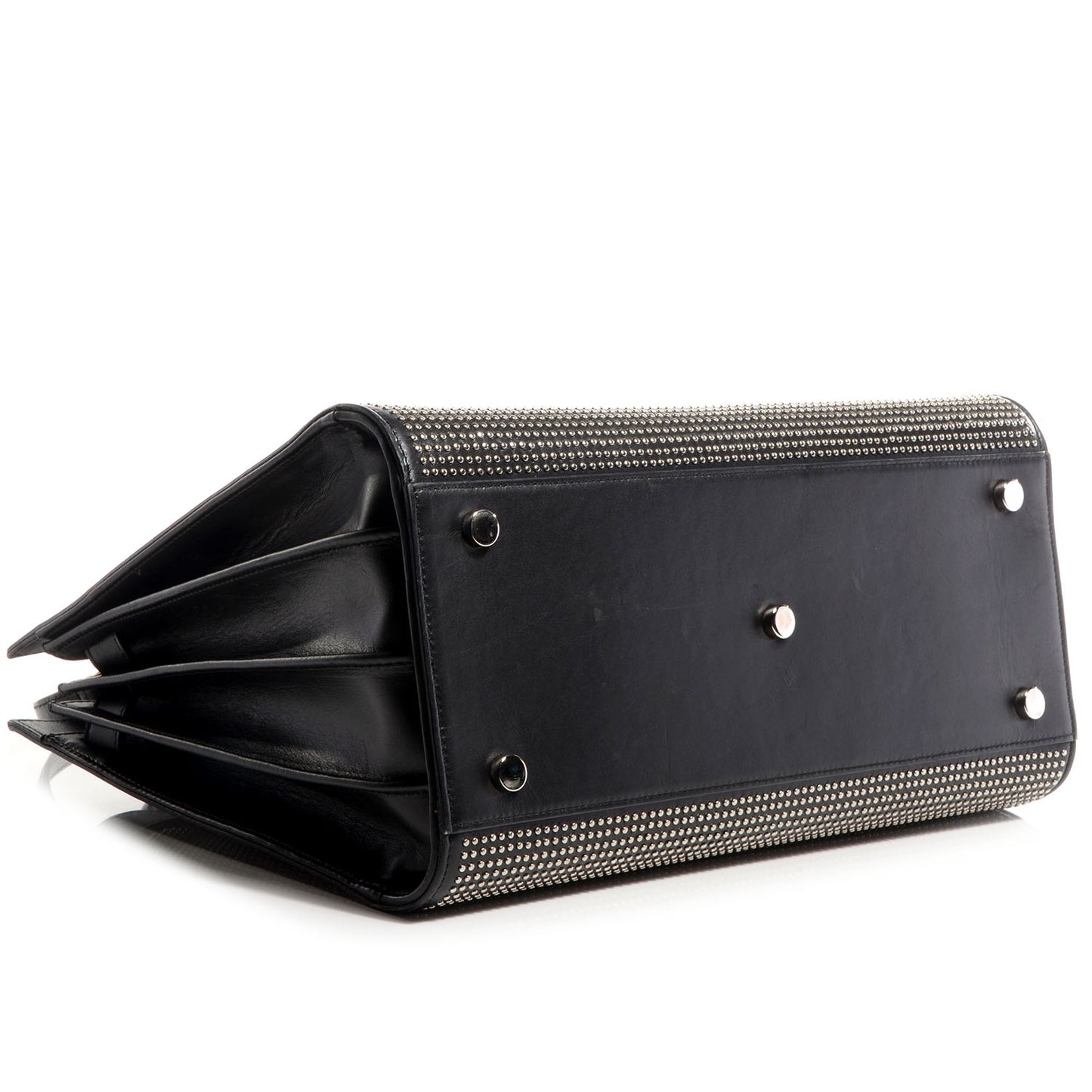 Calfskin Studded Small Sac De Jour Black