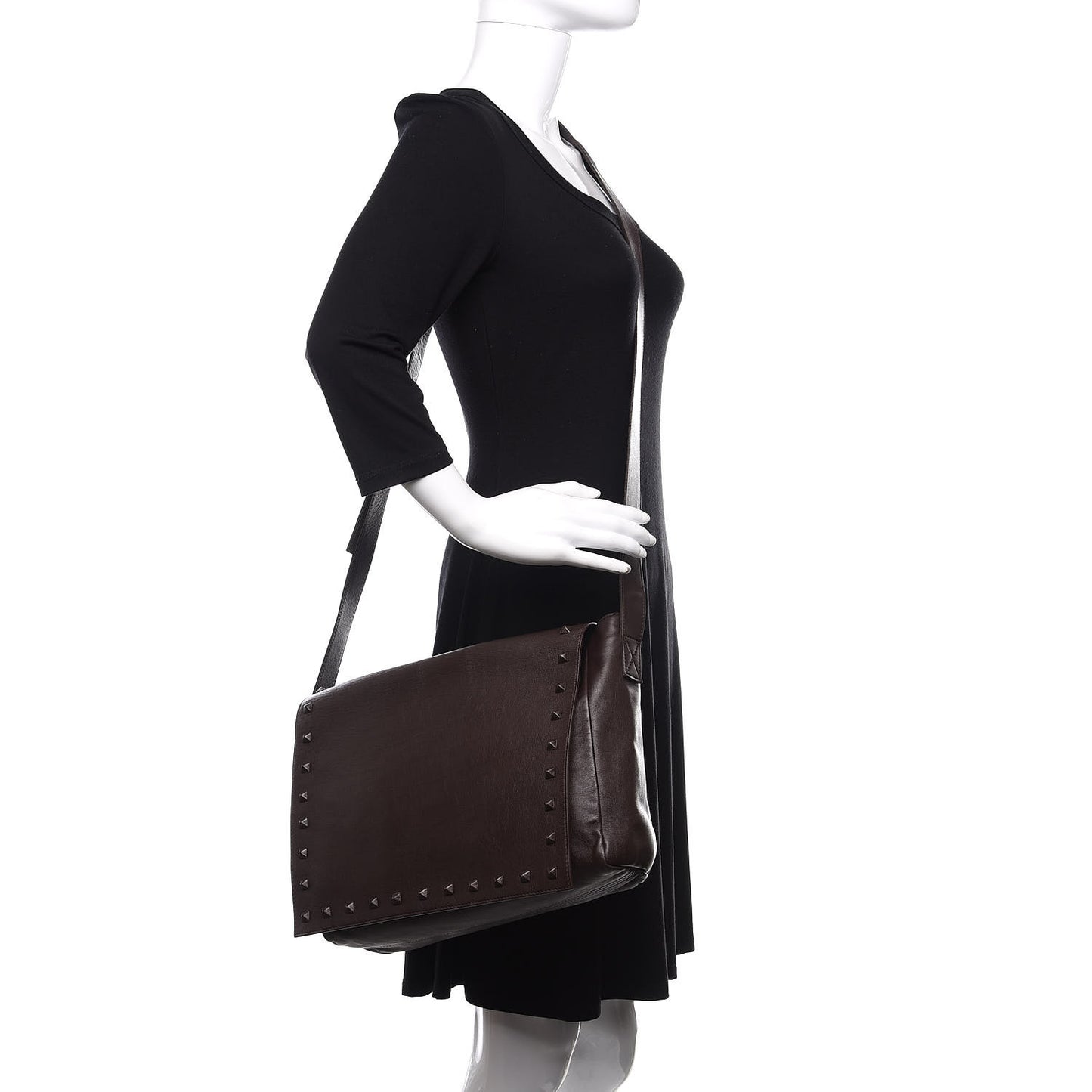 Vitello Rockstud Messenger Brown
