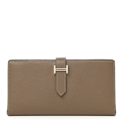 Hermes Epsom Bearn Gusset Wallet Etoupe 1 of 12