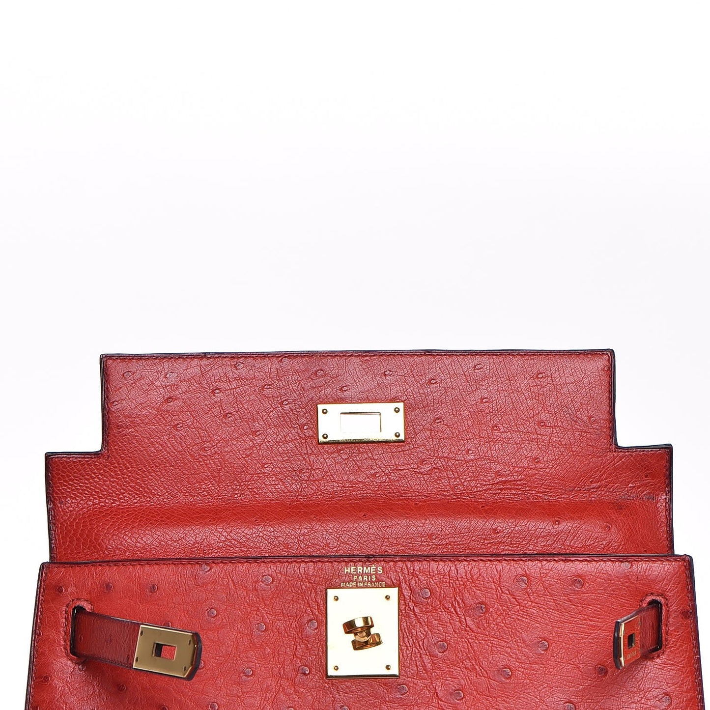 Ostrich Kelly Sellier 28 Rouge Vif