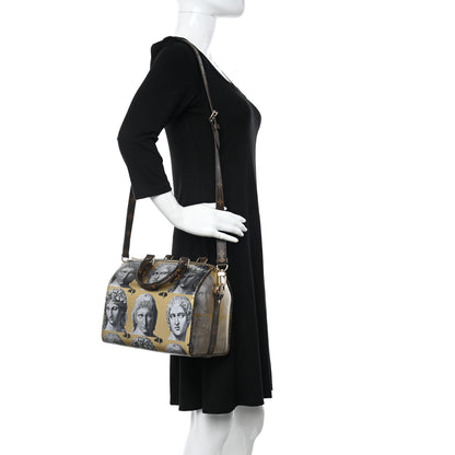 Louis Vuitton X FORNASETTI Calfskin Fornasetti Speedy Bandouliere 25 Gold 2 of 9