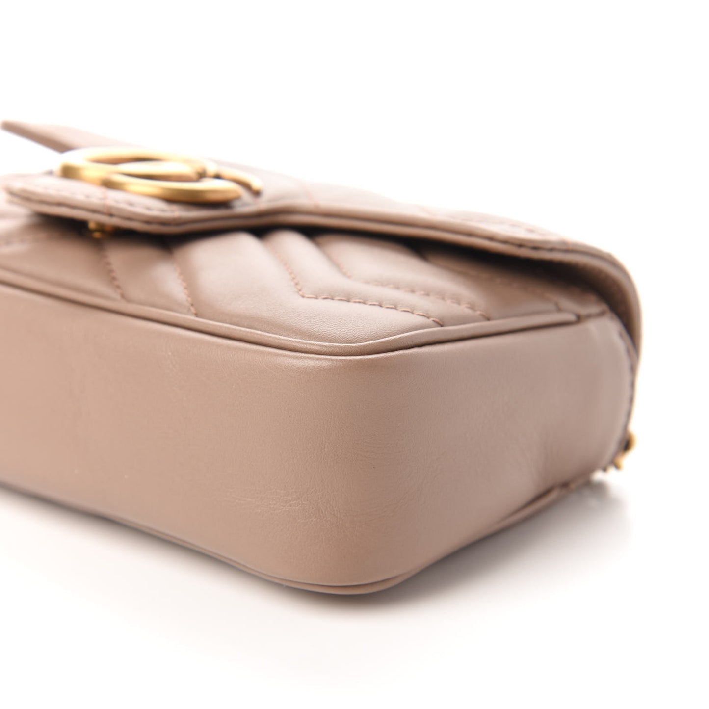 Calfskin Matelasse Super Mini GG Marmont Shoulder Bag Porcelain Rose