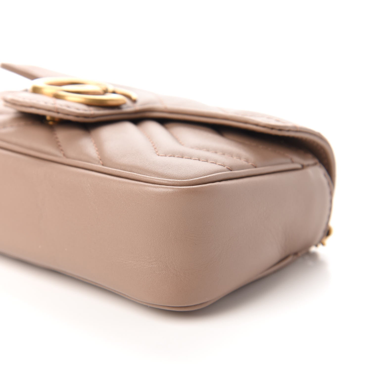 Gucci Calfskin Matelasse Super Mini GG Marmont Shoulder Bag Porcelain Rose 7 of 10