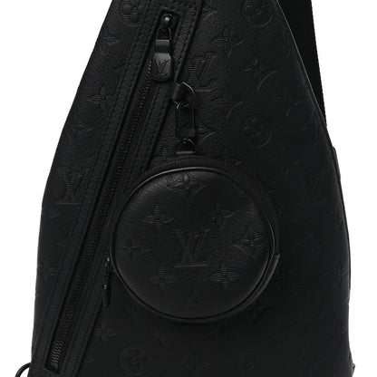 Louis Vuitton Calfskin Shadow Monogram Duo Slingbag Black 8 of 10