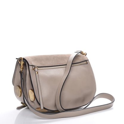 Chloe Suede Smooth Calfskin Mini Kurtis Shoulder Bag Motty Grey 3 of 10
